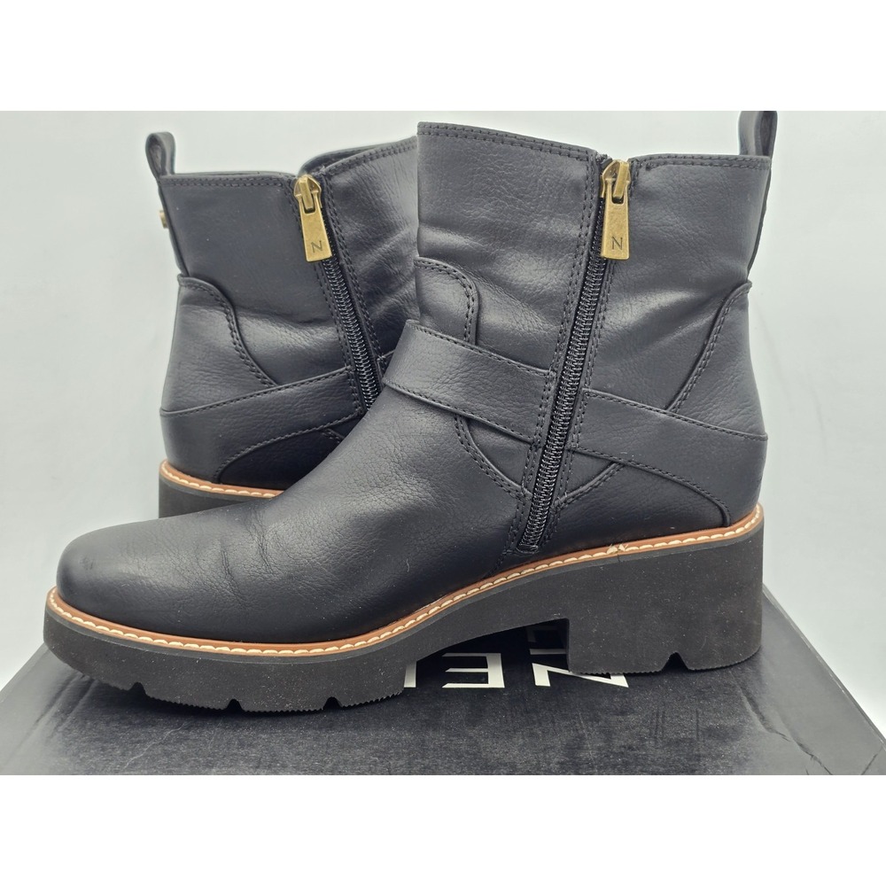 Naturalizer Women Darry Strap Bootie-Water Repellent Ankle Boot Black Sz 9 WIDE - Picture 10 of 13